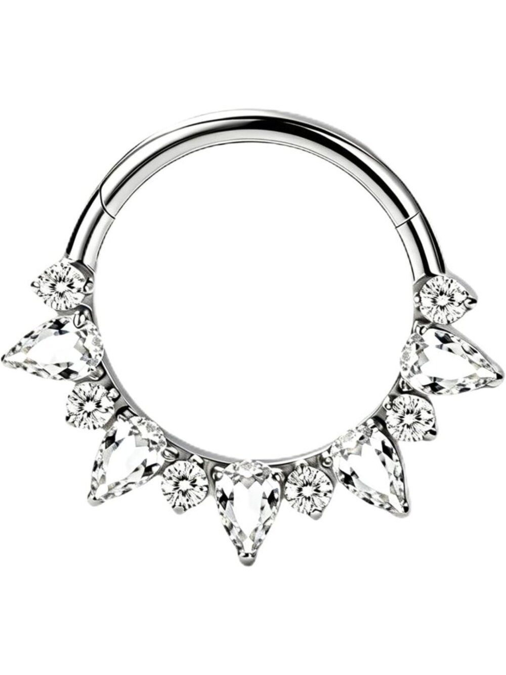 16G Septum & Nose Hoop Rings with CZ Stones - Stylish Daith Piercing Jewelry